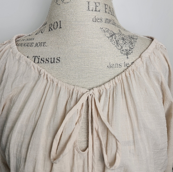 Spell Harmony Crochet Crop Peasant Blouse - Picture 4 of 15